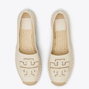 Tori Burch Ines Espadrille- New Cream/Gold 107 Loafer Shoe- NWT!!